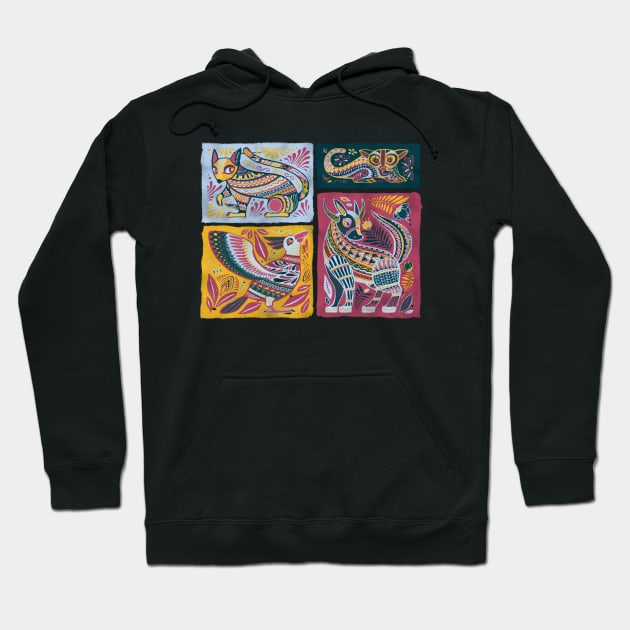 Alebrijes Animals - Natural Tint Hoodie by akaneyabushita